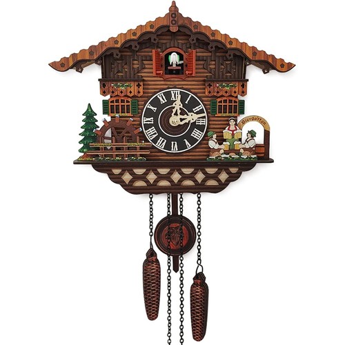 Cuckoo wall clock large black - clock,