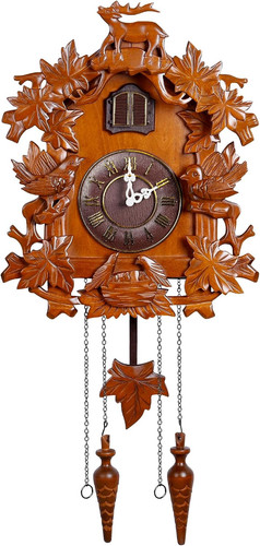 Large handcrafted wood cuckoo - large,